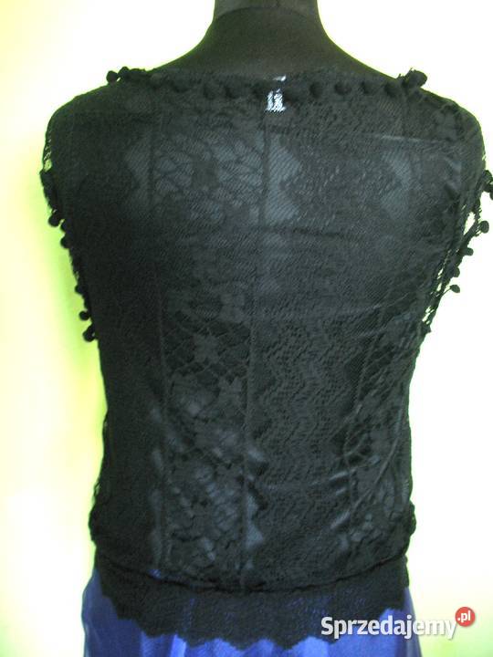 Bluzka czarna z dzianiny koronkowej 36 S biust mazowieckie Siedlce