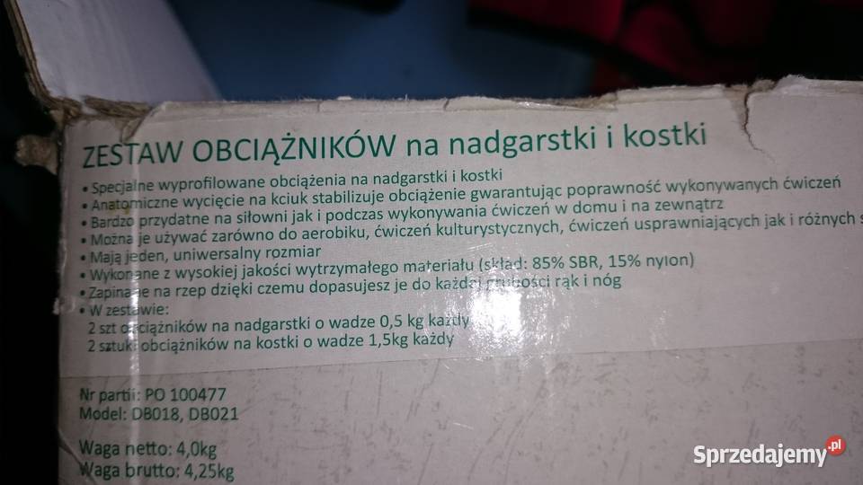 Zestaw obciążników na kostki i nadgarstki Sprzęt do ćwiczeń Zawiercie