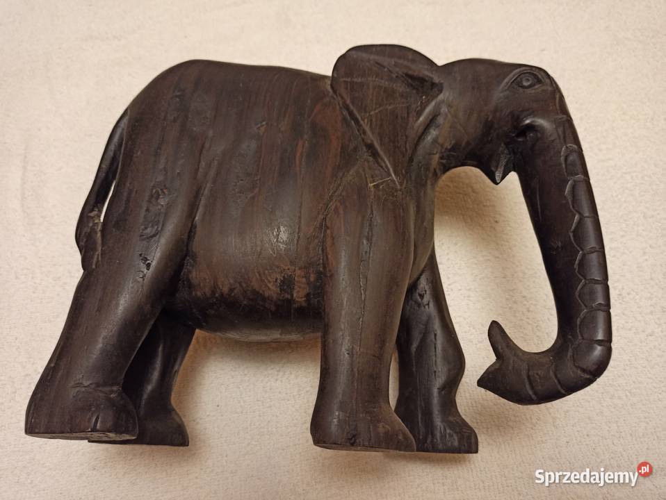 Rzeźba słoń z litego drewna rękodzieło rarytas Gdańsk sprzedam