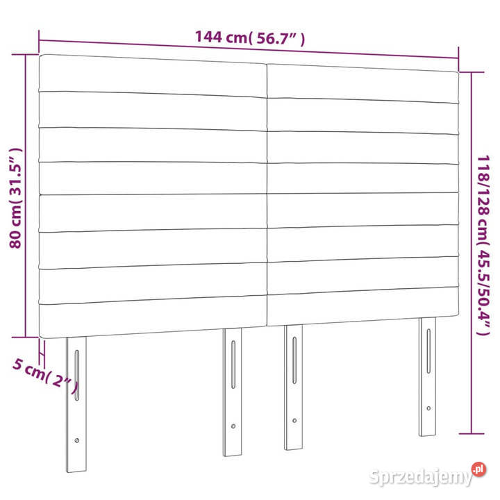 Zagłówek do łóżka z LED czarny 144x5x118128 Warszawa sprzedam
