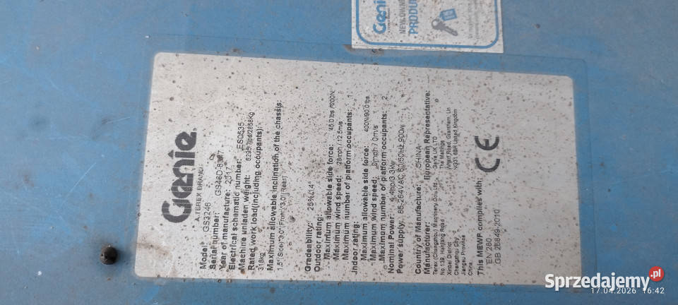 Podnośnik nożycowy Słońsk sprzedam