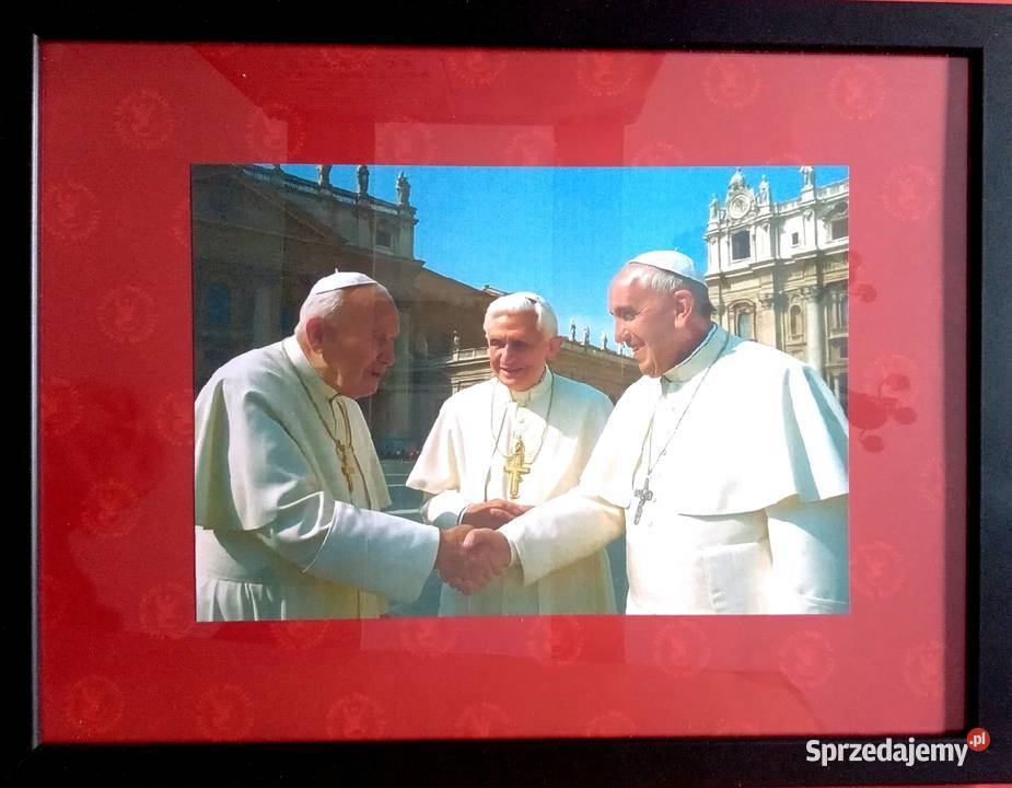 139 01 Obraz 30x40 Papież Jan Paweł II Benedykt Pozostałe Warka sprzedam