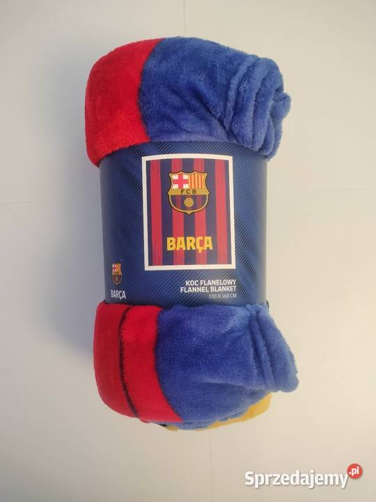 Koc flanelowy FC Barcelona 130x160 sprzedam