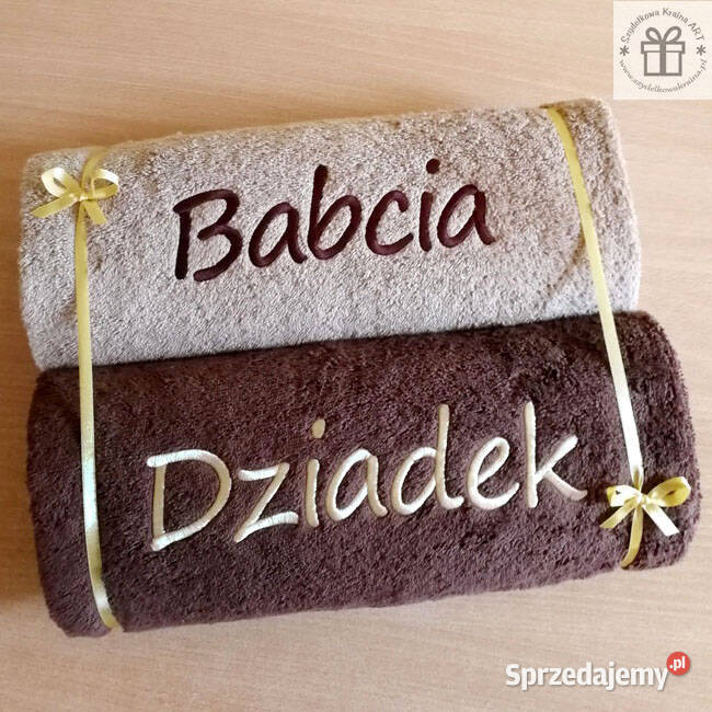 Prezent Babci Dziadka gruby ręcznik z napisem Toruń