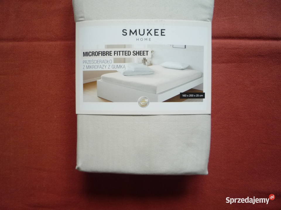 Smukee Beżowe Prześcieradło z gumką 160x200x25 Prześcieradła zachodniopomorskie Szczecin sprzedam