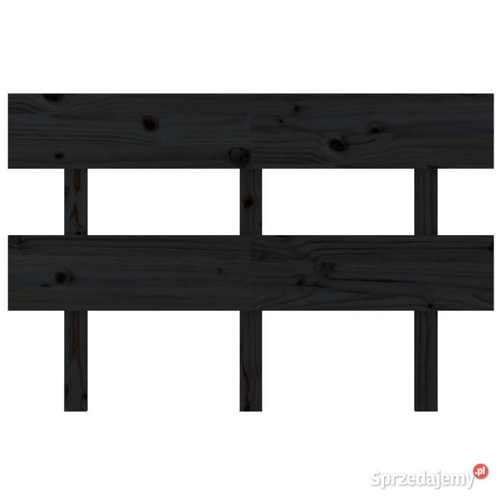 Wezgłowie łóżka czarne 124x3x81 lite drewno Warszawa