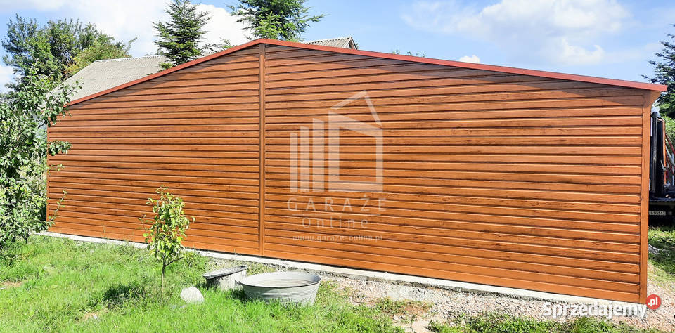 GARAŻ BLASZANY 9m x 6m poziom dwuspad 2x Brama 379zł/m2 Wieliczka
