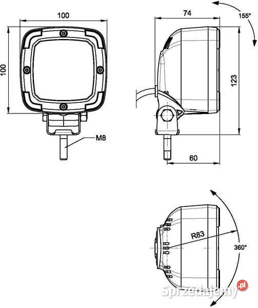 Lampa robocza LED do Case IH Steyr Valtra Giant Kamionna