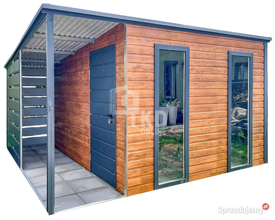 Schowek Domek ogrodowy 2x3m wiata 1m Drzwi 2x Żnin