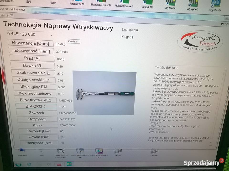 3 etap Bosch wtryskiwacze narzędzia KrugerQ Bielsko-Biała sprzedam