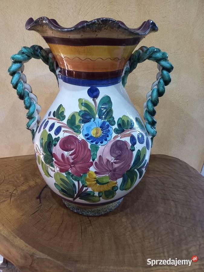 Duży wazon ręcznie malowany kujawsko-pomorskie Lipno