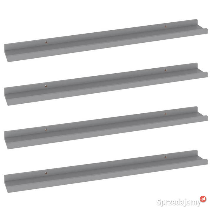 Półki ścienne 4 szare 80x9x3 WM326676