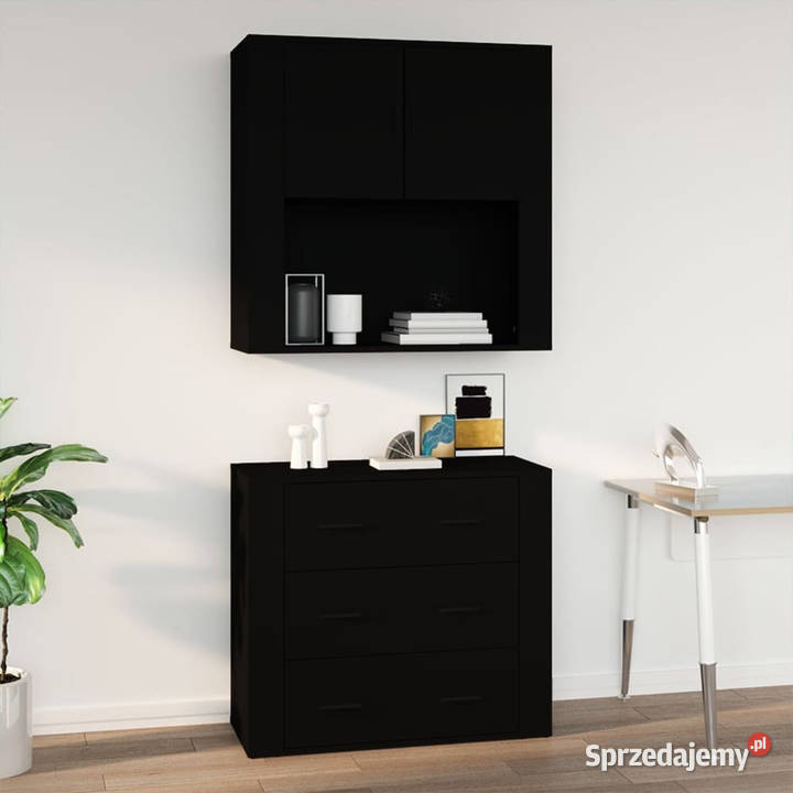 Szafka ścienna czarna 80x33x80 materiał Warszawa