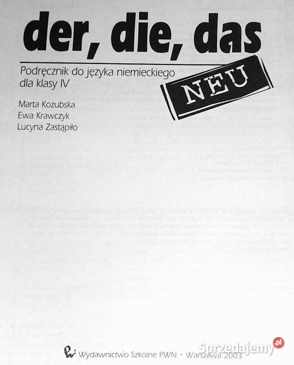 Der die das NEU Podręcznik do kl 4 M Kozubska Chełm