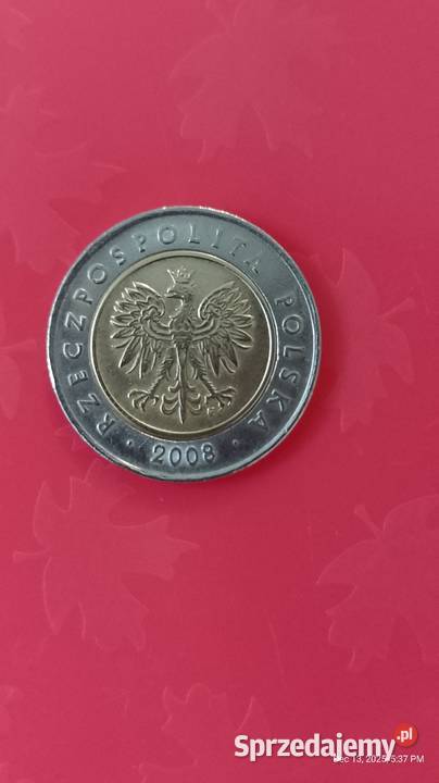 Moneta 5 z 2008 najniższy nakład SALE Jastrzębie-Zdrój