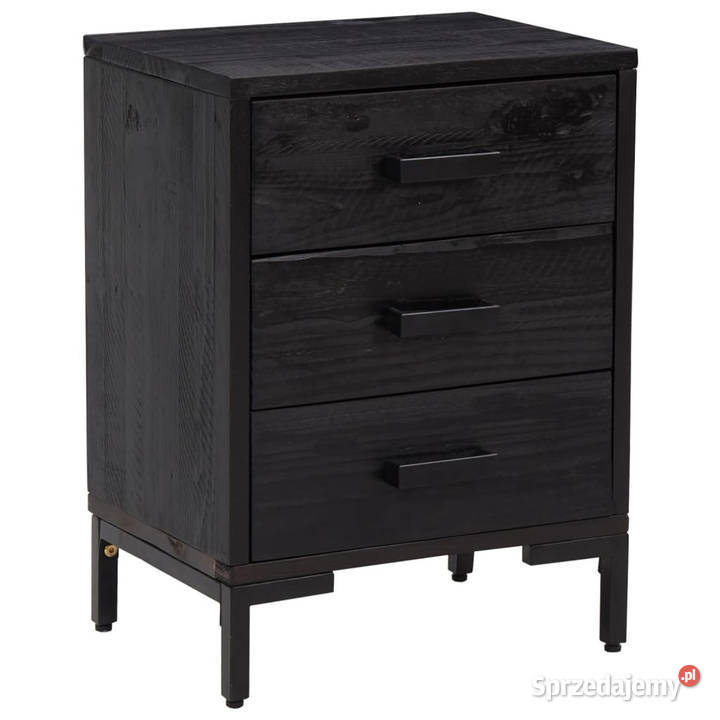 Szafki nocne 2 czarne 40x30x55 lite drewno mazowieckie Warszawa