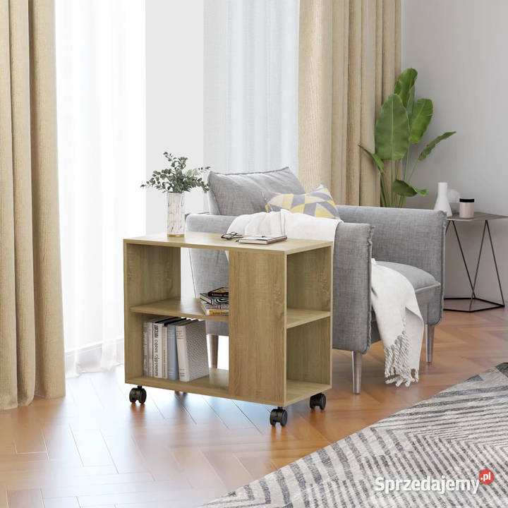 Stolik boczny dąb sonoma 70x35x55 materiał Stoły Dom i Ogród