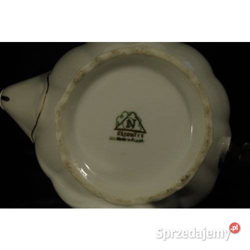 Dzbanek do kawy porcelana Karowice złocony