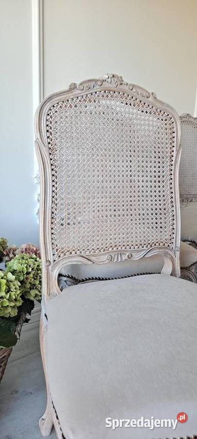 Stylowe krzesła rafia Shabby Chic Ludwik Szczecin
