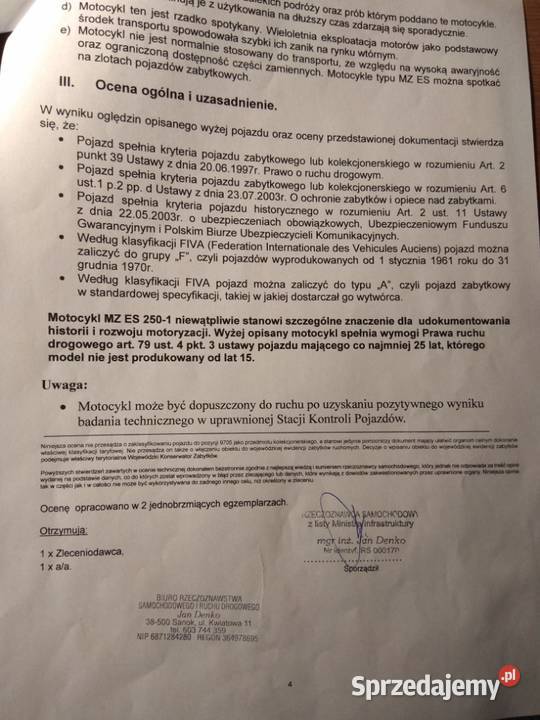 MZ ES 2501 Jaskółka Rok produkcji 1962 podkarpackie Blizne