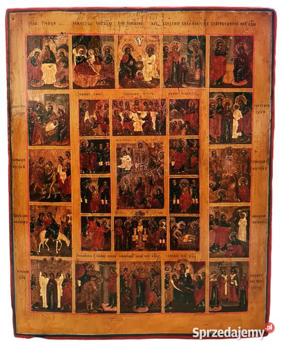 Ikona Prazdniki dodatkowe sceny XIX wiek 0345 mazowieckie Warszawa