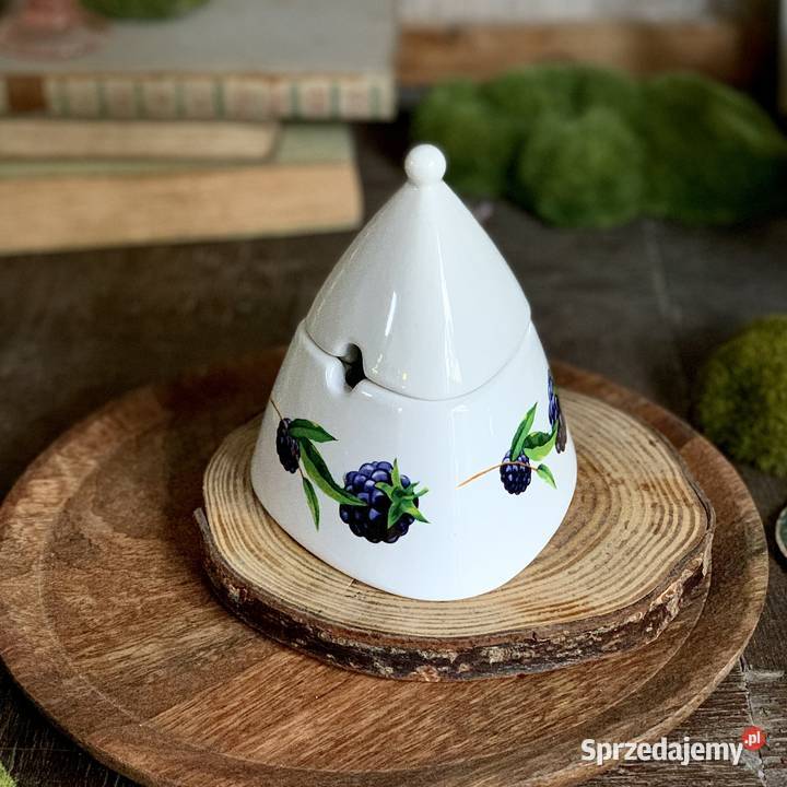 Cukiernica ceramiczna motyw botaniczny jeżyny śląskie Myszków