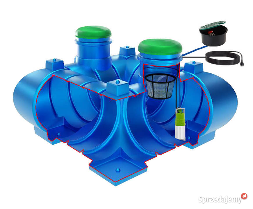 ZBIORNIK NA WODĘ DESZCZOWĄ 4000L ZESTAW Z POMPĄ Kąty Wrocławskie