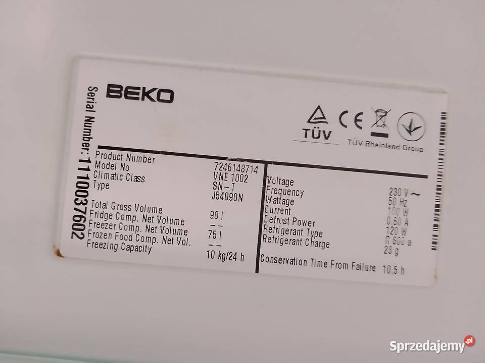 Chłodziarka BEKO VNE 1002 Wrocław