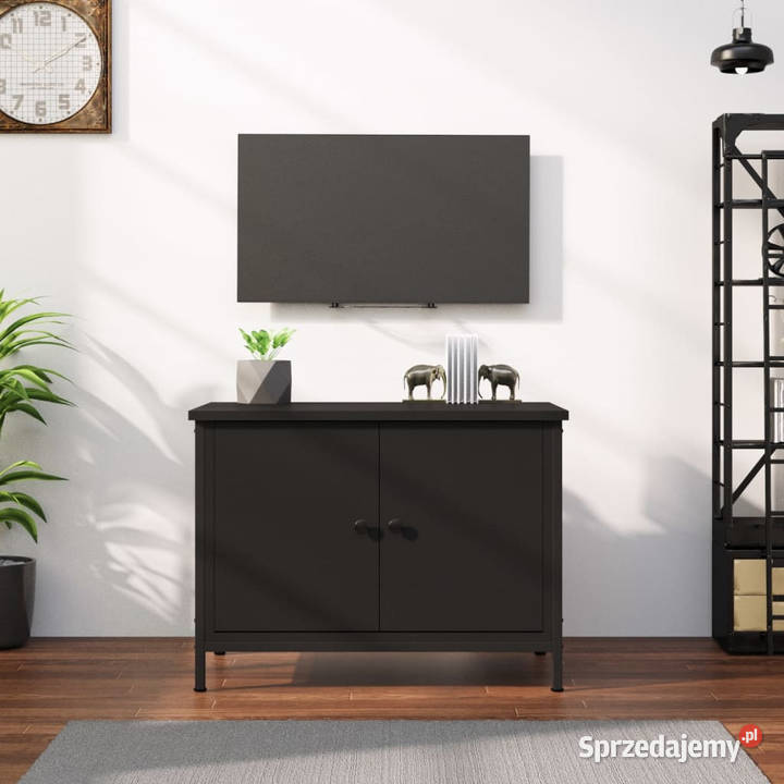 Szafka TV z drzwiczkami czarna 60x35x45 WM826295 mazowieckie sprzedam