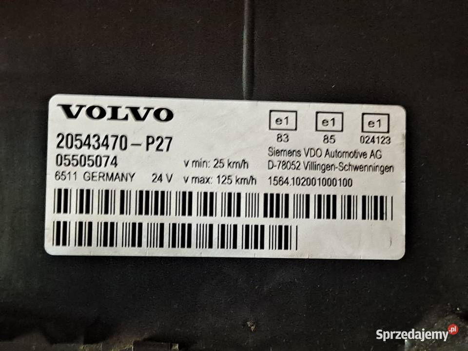 Licznik ZEGAR VOLVO VDO FH FM 20543470P27 Deski rozdzielcze, konsole Zawichost