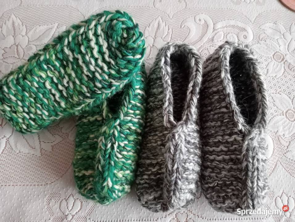 2 pary grubych kapci z wełną 3842 kolorowy wielkopolskie