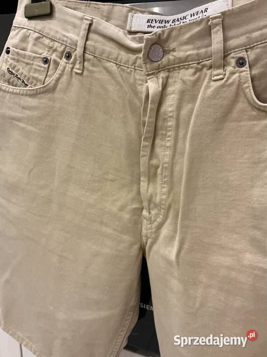 Spodnie Szorty Jeans Beżowe Męskie REVIEW BASIC lubuskie Nowa Sól