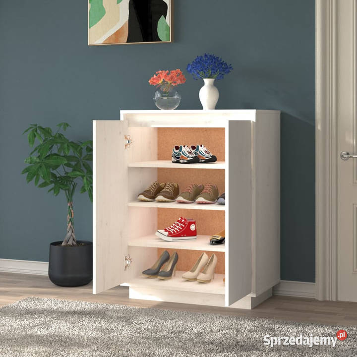 Szafka na buty biała 60x35x80 lite drewno Warszawa