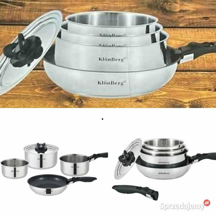 159 Garnki nierdzewne Klonberg z odpinana rączką śląskie Zabrze