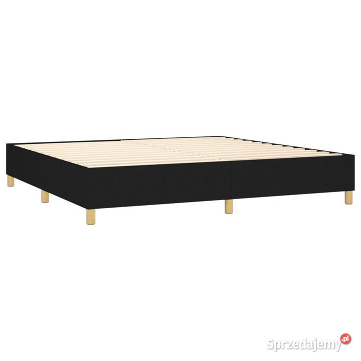 Łóżko kontynentalne z materacem czarne tkanina 128cm