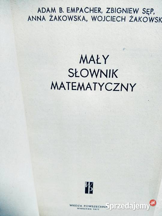 Mały słownik matematyczny unikatowe książki Warszawa