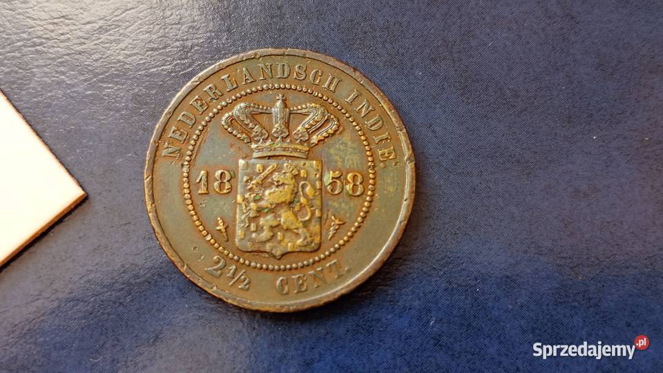 Stare monety 2 12 cent 1858 Indie Holenderskie Lesko