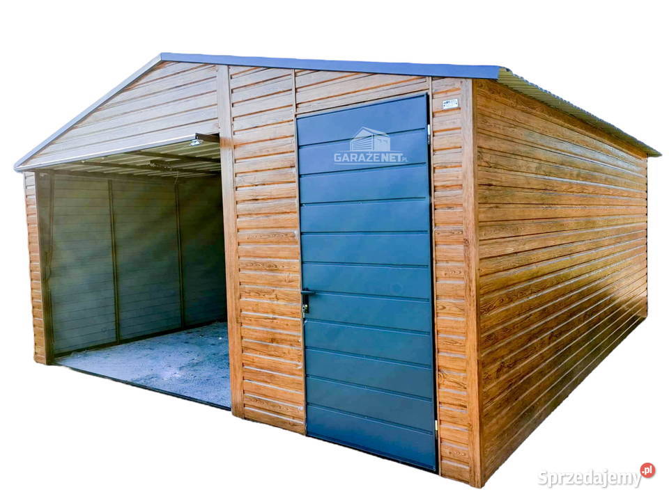 GARAŻ BLASZANY 5m x 5m DWUSPAD BRAMA UCHYLNA Domki narzędziowe Łapanów