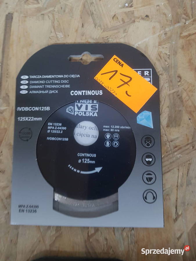 Tarcza diamentowa ciągła pełna 125x22mm Intervis Głogowa