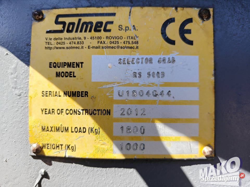 Chwytak sortujący wyburzeniowy Solmec RS 500B Ostrowiec Świętokrzyski