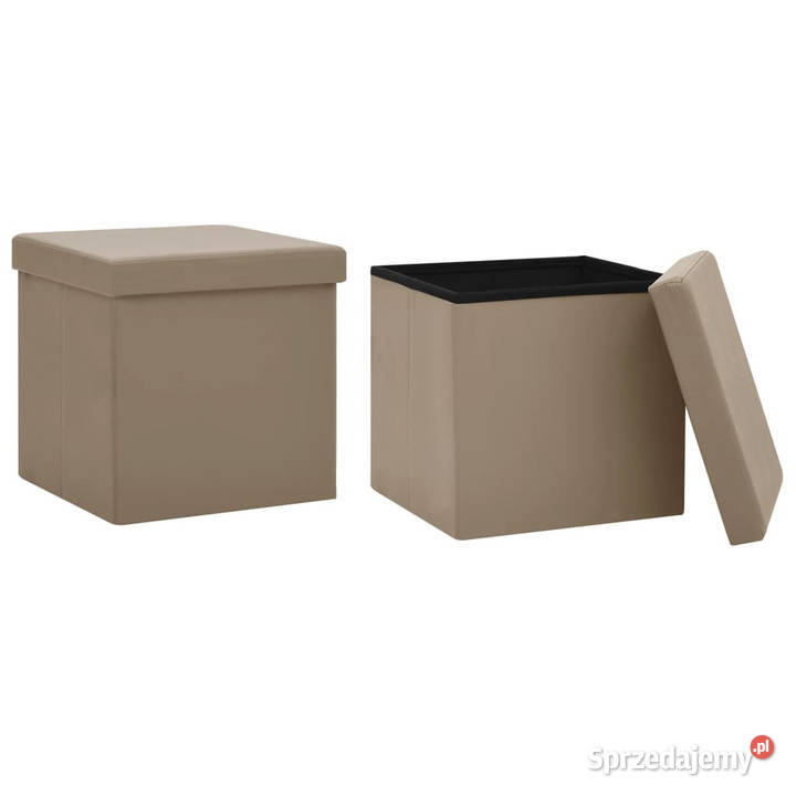 Składane stołki ze schowkiem 2 kolor cappuccino Krzesła sprzedam