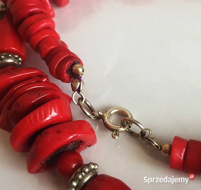 Naszyjnik z czerwonego koralakoralowca podlaskie Łomża