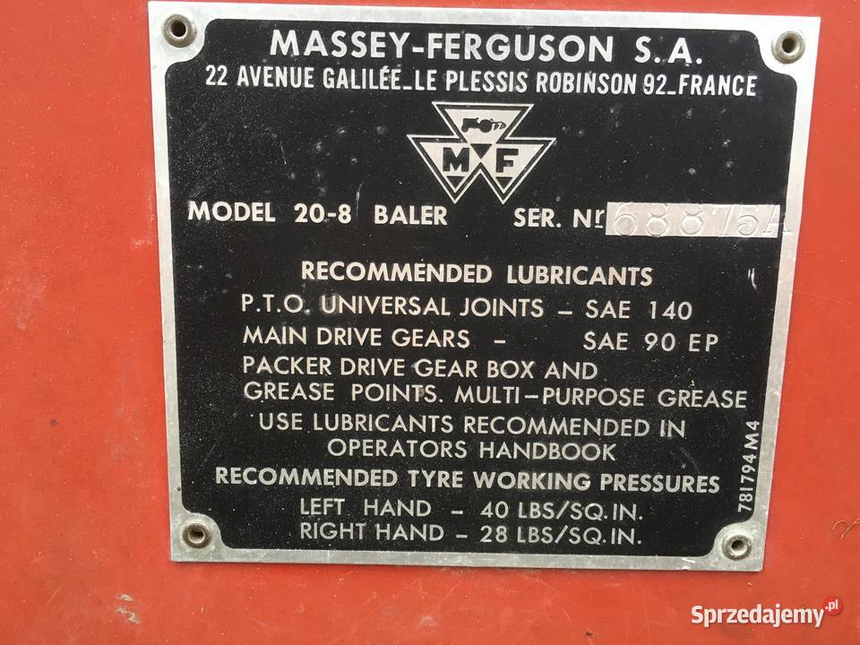 Prasa kostkowa Massey Ferguson Bychawa sprzedam