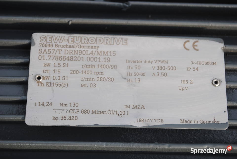 Motoreduktor kątowy 0315kw 2098obr firmy SEW sprzedam