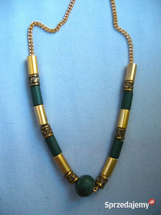Korale naszyjnik w kolorach zieleni długość 59 Siedlce