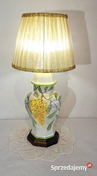 porcelanowa sygnowana ręcznie malowana lampa Warszawa
