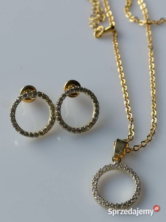 Delikatny komplet naszyjnik kolczyki Kołobrzeg