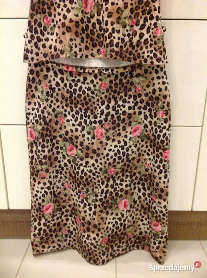 Zestaw Damski Panterka Róże r SSM Spódnica z Panterka Nowa Sól
