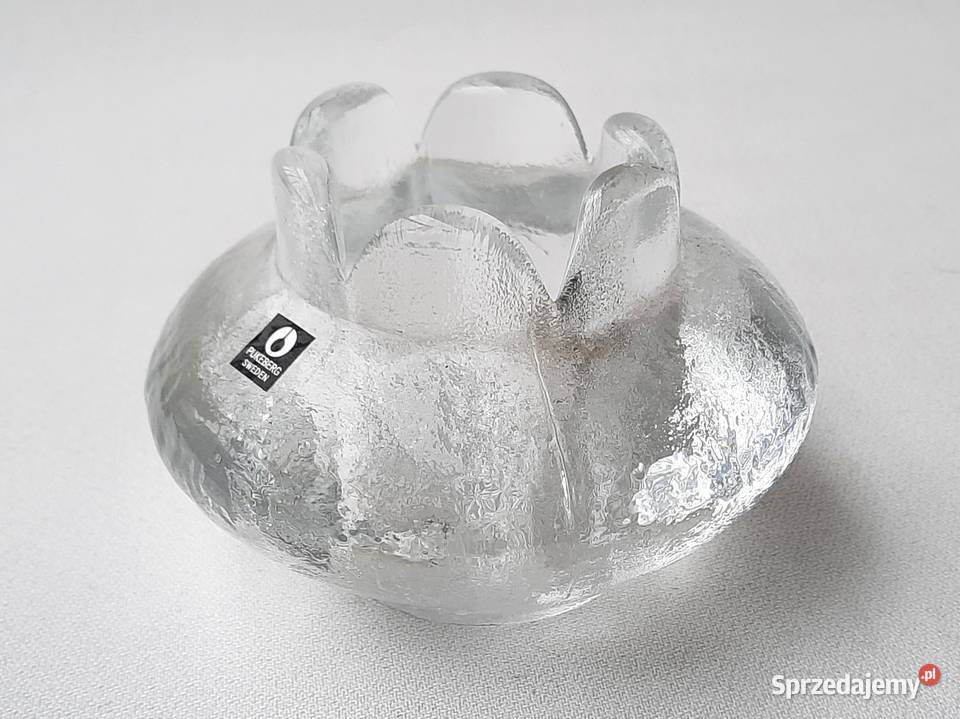 Stare szkło świecznik PUKEBERG Sweden Łódź