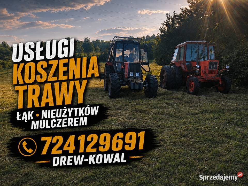 Koszenie łąk pól nieuzytków mulczerem zachodniopomorskie Polanów